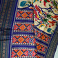 Blue Multicolor Printed Saree with Mangalgiri Border - SR001083