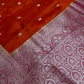Orange Pink Semi Silk Saree with Stitched Blouse - SR001084