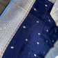 Blue Semi Silk Saree with Stitched Blouse - SR001085