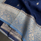 Blue Semi Silk Saree with Stitched Blouse - SR001085