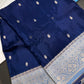 Blue Semi Silk Saree with Stitched Blouse - SR001085