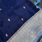 Blue Semi Silk Saree with Stitched Blouse - SR001085