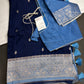 Blue Semi Silk Saree with Stitched Blouse - SR001085