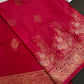 Pink Green Semi Kanchi Silk Saree with Stitched Blouse - SR001086