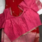 Red Pink Semi Silk Saree with Stitched Blouse - SR001087
