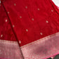 Red Pink Semi Silk Saree with Stitched Blouse - SR001087
