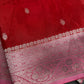 Red Pink Semi Silk Saree with Stitched Blouse - SR001087