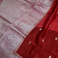 Red Pink Semi Silk Saree with Stitched Blouse - SR001087