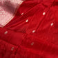 Red Pink Semi Silk Saree with Stitched Blouse - SR001087