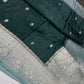 Green Blue Semi Silk Saree with Stitched Blouse - SR001088