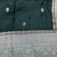 Green Blue Semi Silk Saree with Stitched Blouse - SR001088