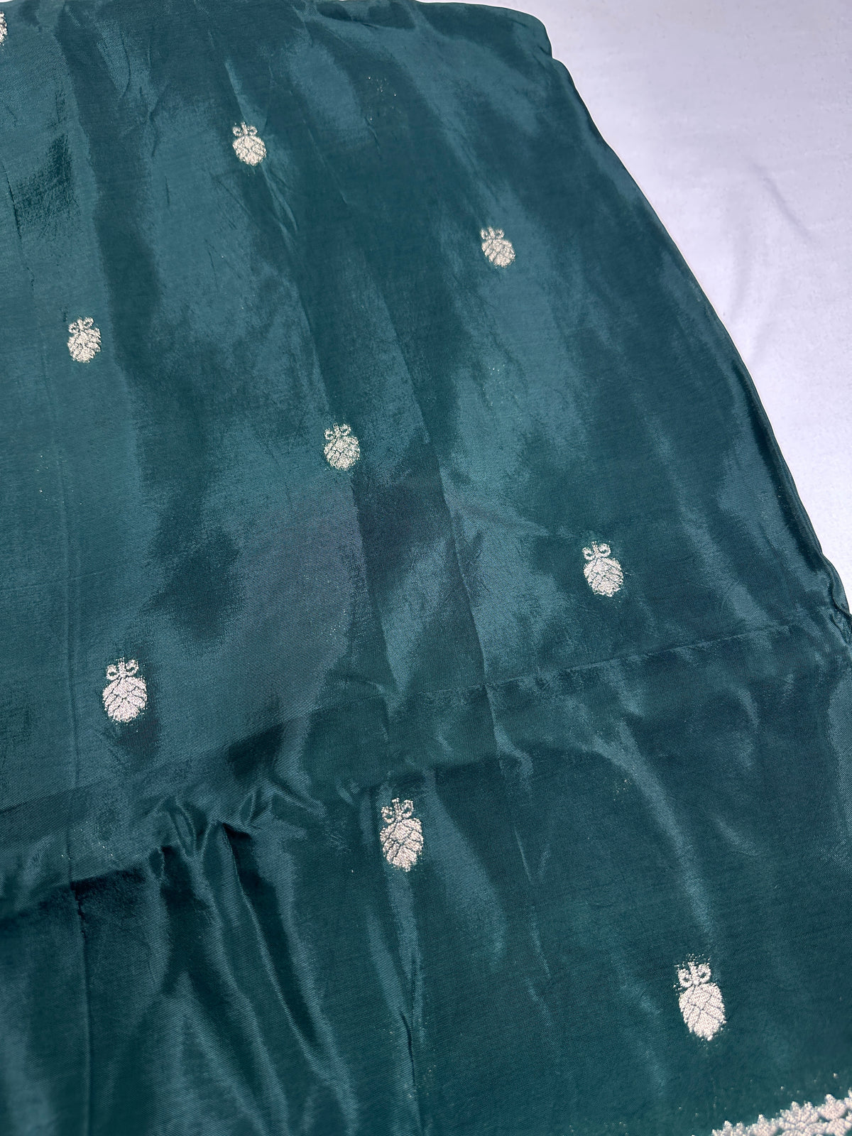 Green Blue Semi Silk Saree with Stitched Blouse - SR001088