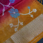 Pink Yellow Organza Tissue Jamdani Saree with Stitched Blouse - SR001089