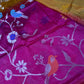 Pink Yellow Organza Tissue Jamdani Saree with Stitched Blouse - SR001089