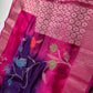 Purple Pink Organza Tissue Jamdani Saree with Stitched Blouse - SR001090