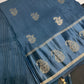 Teal Blue Pure Viscose Silk Zari Saree with Stitched Blouse - SR001092