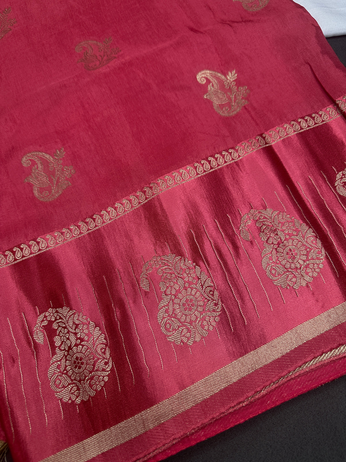 Pink Pure Viscose Silk Zari Saree with Stitched Blouse - SR001093