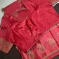 Pink Pure Viscose Silk Zari Saree with Stitched Blouse - SR001093