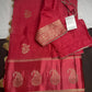 Pink Pure Viscose Silk Zari Saree with Stitched Blouse - SR001093
