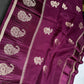 Purple Pure Viscose Silk Zari Saree with Stitched Blouse - SR001094