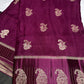 Purple Pure Viscose Silk Zari Saree with Stitched Blouse - SR001094