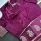 Purple Pure Viscose Silk Zari Saree with Stitched Blouse - SR001094