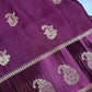 Purple Pure Viscose Silk Zari Saree with Stitched Blouse - SR001094