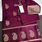 Purple Pure Viscose Silk Zari Saree with Stitched Blouse - SR001094