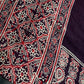 Dola Silk Ajarakh Plum Saree - 