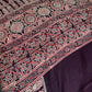 Dola Silk Ajarakh Plum Saree - 