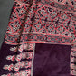 Dola Silk Ajarakh Plum Saree - 
