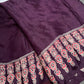 Dola Silk Ajarakh Plum Saree - 