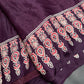 Dola Silk Ajarakh Plum Saree - 