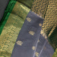 Dharamavaram Pattu Grey Green Saree - 