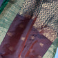 Dharamavaram Pattu Brown Green Saree - 