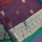 Dharamavaram Pattu Brown Green Saree - 