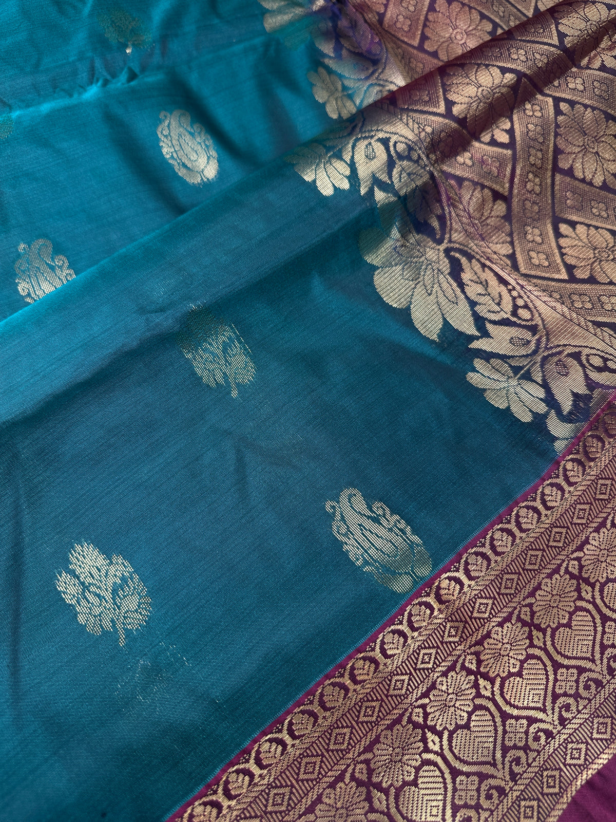 Dharamavaram Pattu Green Magenta Saree - 