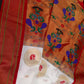 Semi Gadwal Silk Paithani White Red Saree - SR001102
