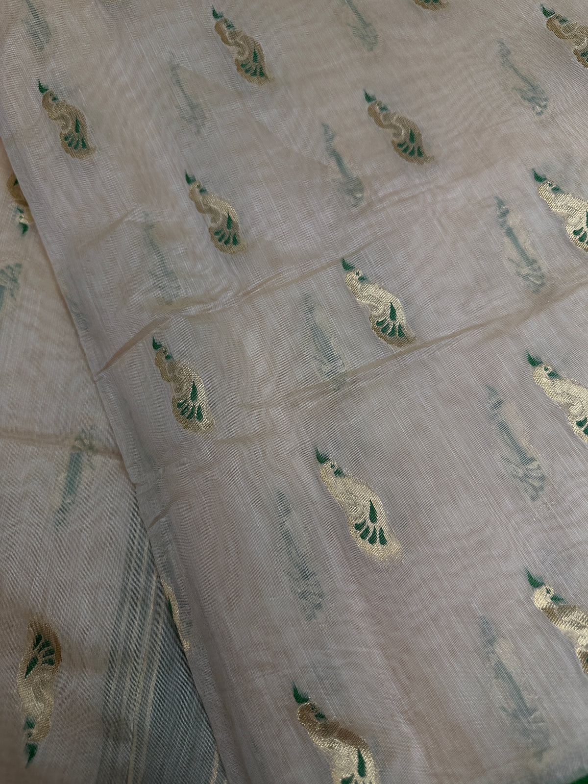 Semi Gadwal Silk Paithani White Red Saree - SR001103