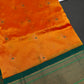 Semi Gadwal Chanderi Silk Paithani Orange Green Saree - SR001104