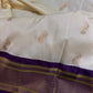 Semi Gadwal Silk Paithani Off White Purple Saree - SR001105