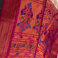 Semi Gadwal Silk Paithani White Pink Saree - SR001106