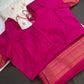 Semi Gadwal Silk Paithani White Pink Saree - SR001106