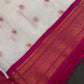 Semi Gadwal Silk Paithani White Pink Saree - SR001106
