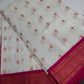 Semi Gadwal Silk Paithani White Pink Saree - SR001106