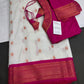 Semi Gadwal Silk Paithani White Pink Saree - SR001106