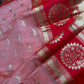 Semi Gadwal Silk Paithani Peach Red Chanderi Saree - SR001107