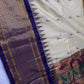 Semi Gadwal Silk Paithani Cream Purple Saree - SR001108