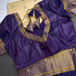 Semi Gadwal Silk Paithani Cream Purple Saree - SR001108