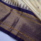 Semi Gadwal Silk Paithani Cream Purple Saree - SR001108